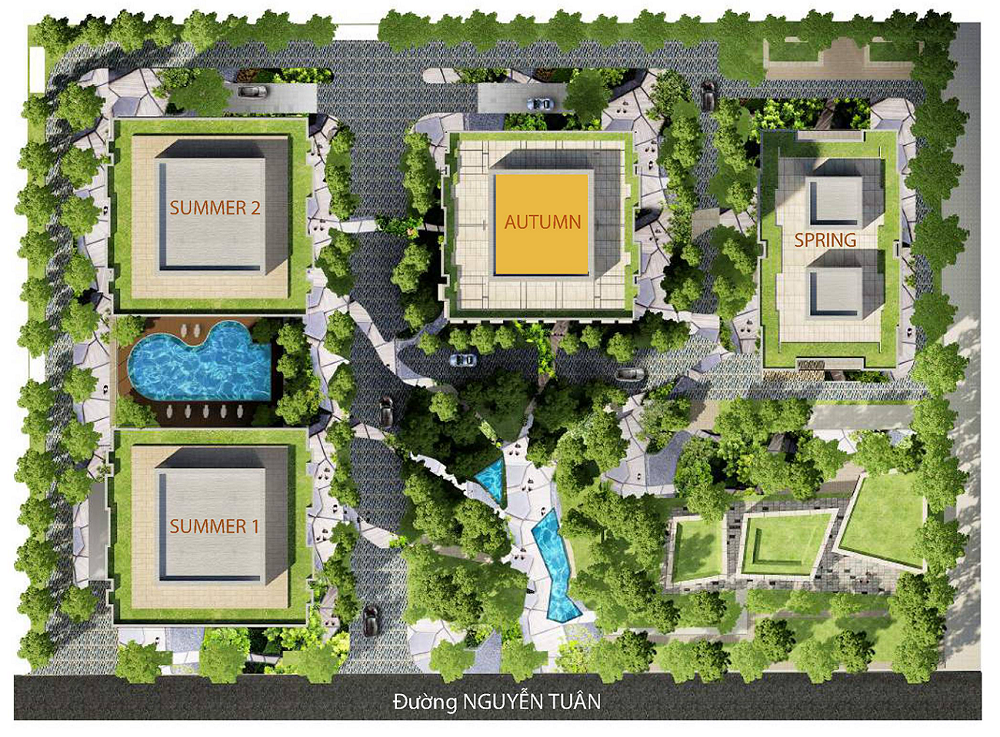 phối cảnh tổng thể dự án goldseason