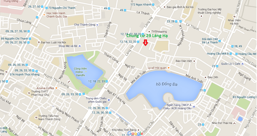 vị trí chung cư 29 láng hạ